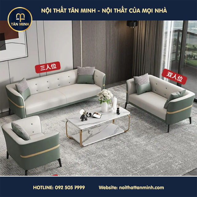 SOFA BĂNG PHỐI DA VÀ VẢI T24