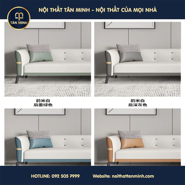 SOFA BĂNG PHỐI DA + VẢI T24